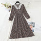 Robe fleurie coupe vent douce tempérament mince jupe en mousseline de soie 4082