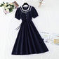 Robe rétro française en coton et lin 4267