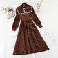 Robe patchwork fleurie à revers, jupe vieillissante polyvalente 4070