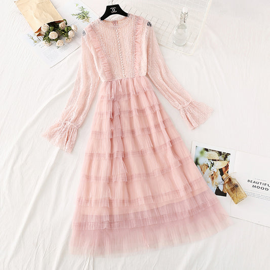 Xianqi lace mesh dress super xiansen Princess cake skirt  3813