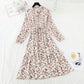 The new long sleeved chiffon skirt is sweet and slim  3913