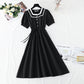 Robe rétro française en coton et lin 4267