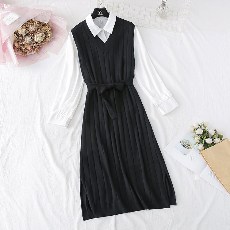 Chemise longue jupe en laine au dessus du genou jupe de costume 3998