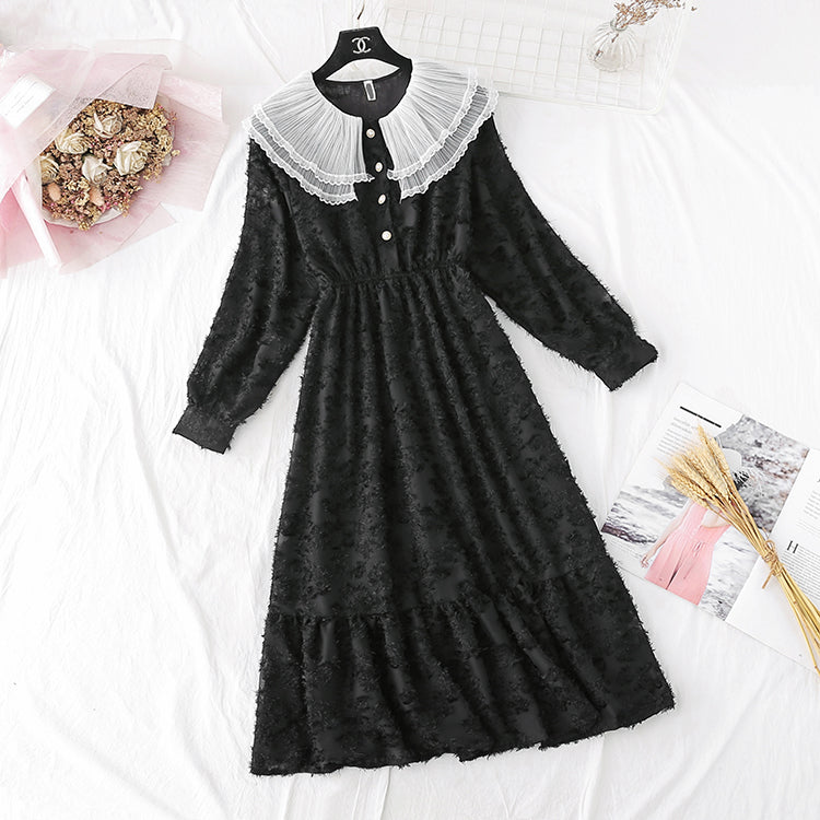 Robe en mousseline avec jupe super fée rétro française 4012