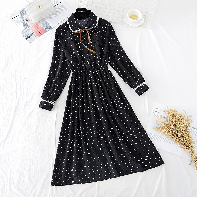 Robe de filature de neige de collège à nœud fin réduisant l'âge doux 3890