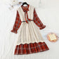 Robe en mousseline de soie rouge Fashion Net pour femme 3865