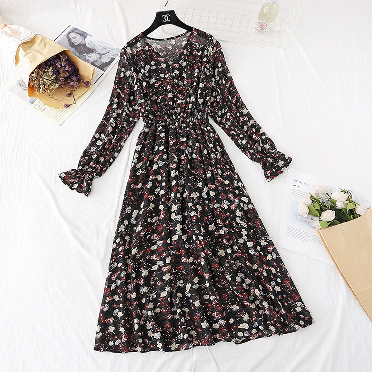 Robe fleurie rétro française taille super fée 4030