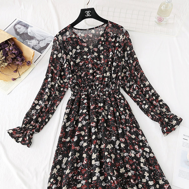 Robe fleurie rétro française taille super fée 4030