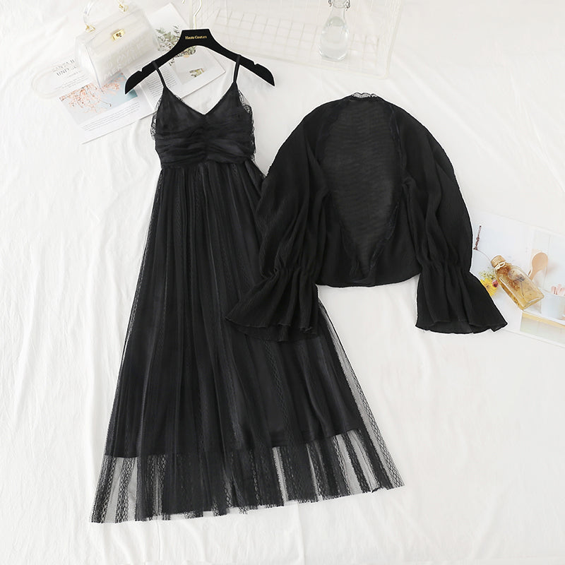 Robe cardigan en dentelle style déesse du tempérament 3827