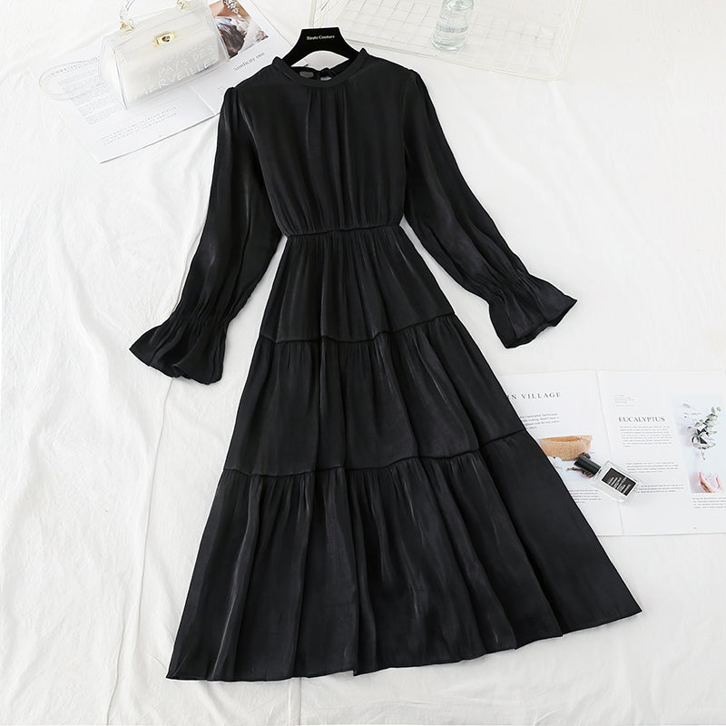 Noeud papillon uni vintage avec une longue jupe en bas 3830