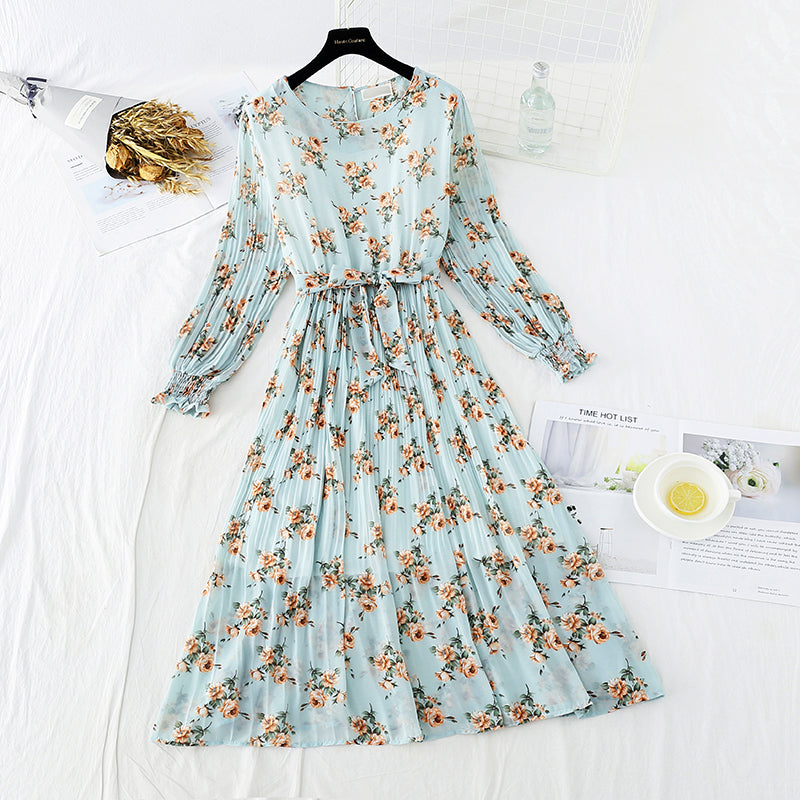 Robe fleurie coupe vent douce pour femme Robe de fée en mousseline de soie 3861