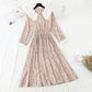 Baby collar pleated thin age reducing dress  4065