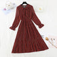 New bow tie lace up slim Pleated Chiffon bottomed skirt  3855
