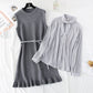 Ensemble pull-over, gilet, jupe et chemise à fond en mousseline 3804