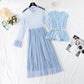 Xiaoxiangfeng suit knitted sweater mesh skirt  3805