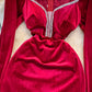Robe portefeuille sexy en velours avec tempérament diamant, taille fine et hanches 3750