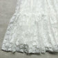 Two-sided to wear, lace patchwork ruffled A-line skirt, high waist puffy pleated skirt  3679