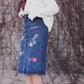 Jupe de cowboy tendance, jupe moulante en jean pour femme, nouveau style printemps et automne, jupe longue trapèze à imprimé mignon 3671