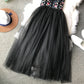 Sexy backless Embroidered Flower high waist slim mesh puffy dress  3724