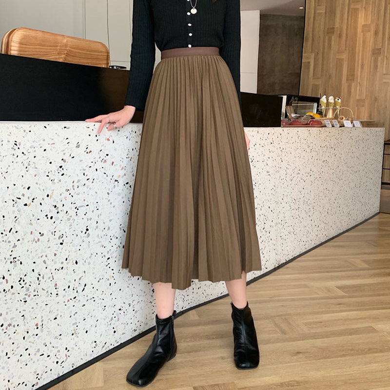 Jupe ample, jupe longue plissée tendance, jupe trapèze taille haute, VENTE PAS CHER 3674
