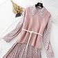 Pull doux bébé col mousseline jupe costume deux pièces costume 3802