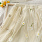 Jupe en maille, printemps/été, nouveau style, broderie, jupe fée taille haute en dentelle 3638
