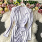 Robe en satin de soie à taille ajustée 3784