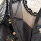 Robe trapèze en maille à col rond et broderie industrielle lourde 3747