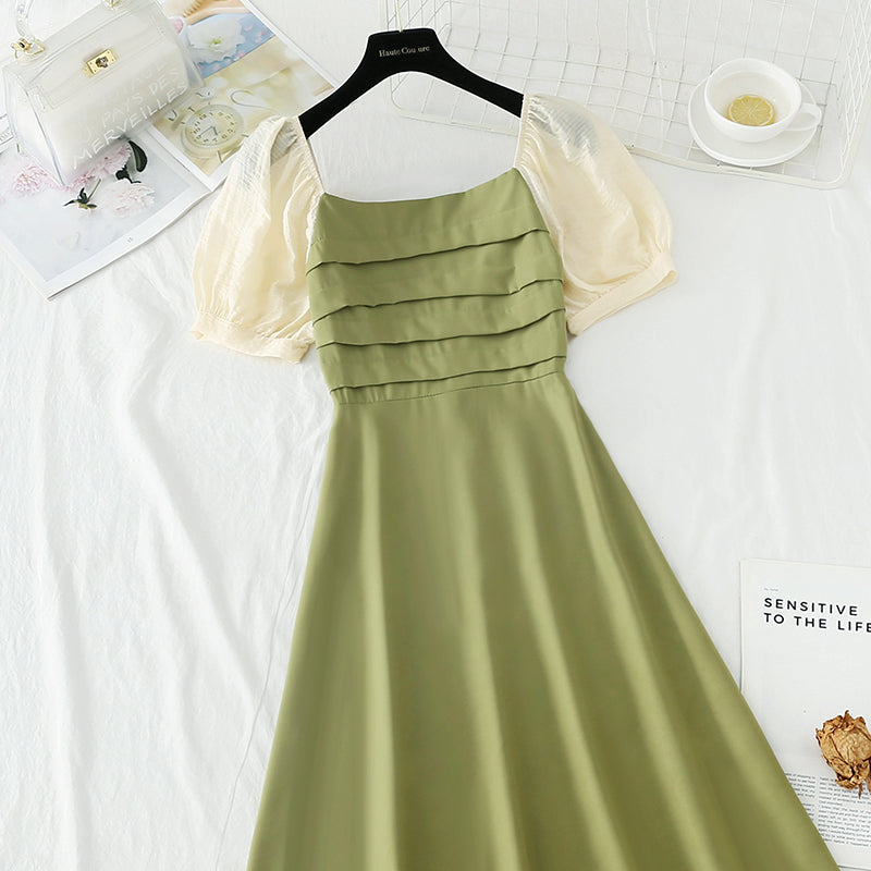 French retro one shoulder dress  3736