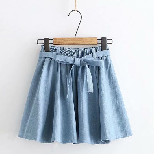 New style, sweet, little fresh denim skirt, students elastic-waisted MINI skirt  3613