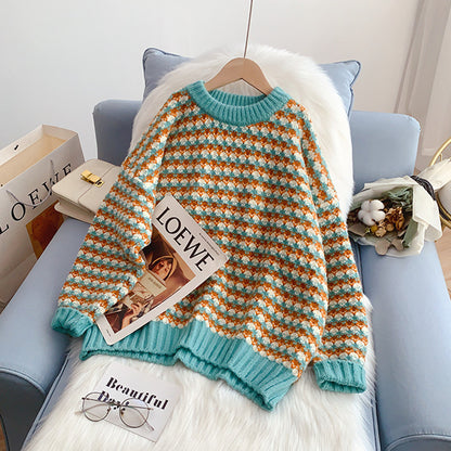 Lazy wind coarse wool sweater outer coat  5098