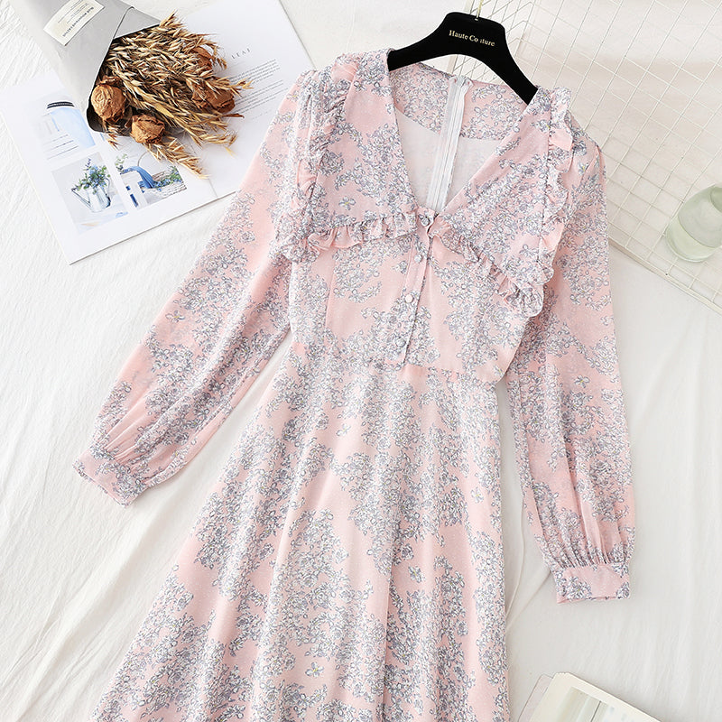 With coat and chiffon floral dress, it looks thin and fits inside  4842