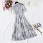 Robe fleurie brodée jupe rétro nationale 4427