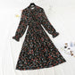 Robe fleurie à volants avec taille élastique et nœud 4815