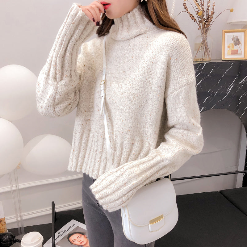 Pull japonais rétro à col haut pour femme à porter au style Hong Kong 4912
