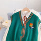 Gilet en tricot de style universitaire pour femme 5171