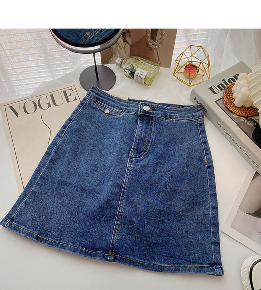 Retro casual denim high waist slim skirt fashion  5401