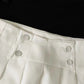 Jupe taille haute à boutonnage tempérament, jupe plissée simple de couleur pure en ligne A 3616