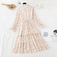 Robe fleurie à manches longues French Retro 4701