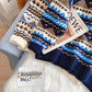 Pull jacquard vintage ample et décontracté 5135