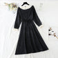 Jupe noire rétro taille haute fine style Hepburn 4052