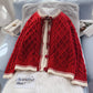 Pull torsadé rouge vintage veste tricotée coréenne 5021