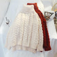 Pull rouge à col montant torsadé pour femme, style ample et décontracté 4911