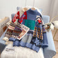 Pull col montant sœurs de Noël nouveau haut tricoté 4924