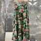 Floral printed skirt, heavy silk A-line skirt, midi skirt  3634