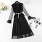 Xiaoxiangfeng suit knitted sweater mesh skirt  3805