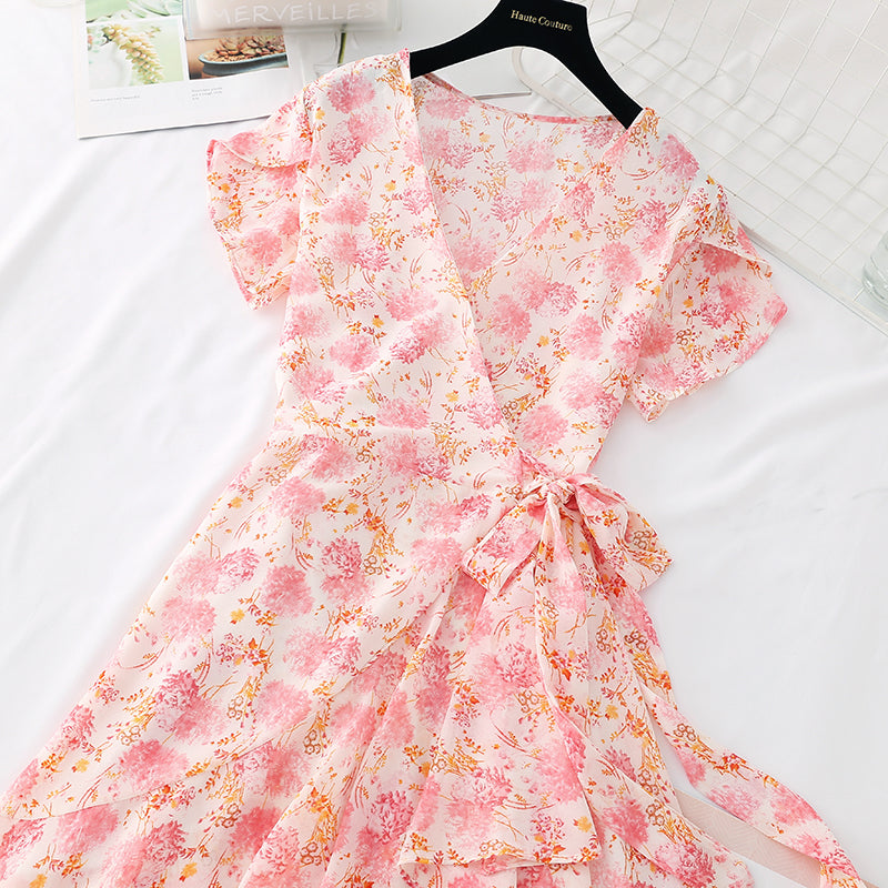 New chiffon skirt Ruffle one piece fairy super xiansen long skirt  4608