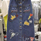 Jupe de cowboy tendance, jupe moulante en jean pour femme, nouveau style printemps et automne, jupe longue trapèze à imprimé mignon 3671
