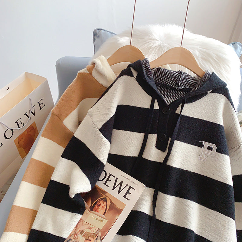 Striped Hoodie sweater sweater striped Hoodie sweater  5192