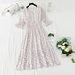 Robe fleurie pour femme jupe pause thé jupe longue en mousseline de soie vintage française 4874